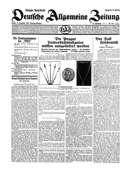 Deutsche Allgemeine Zeitung on November 25 1934