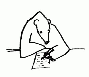 Ours écrivant (dessin)